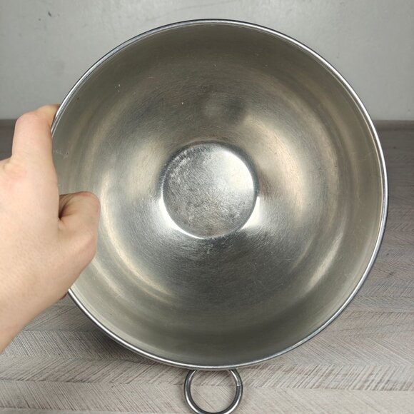 Vintage Revere Ware Pre-68 Stainless Steel Mixing Bowl With Handle Ring 8.5" - Picture 5 of 8